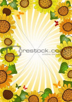 Vivid floral summer frame