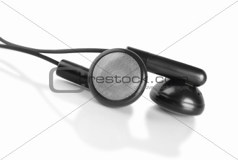 Black headphones isolated