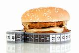 hamburger with meter diet concept