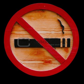 Wooden No Smoking Sign