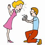 Man Proposes to Woman
