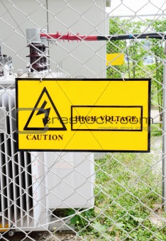 warning sign high voltage power