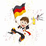 Germany Sport Fan with Flag and Horn