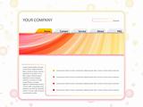 White Website Layout Template in Red and Yellow Colors