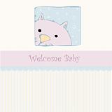 Birth card announcement with cat