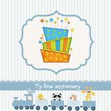 baby birthday card with cake