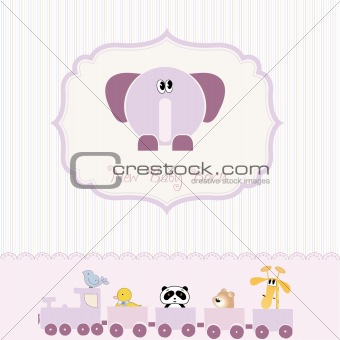 baby shower announcement card with elephant