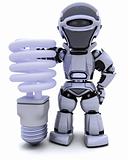 robot with energy saving light bulb