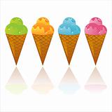 colorful ice-creams icons