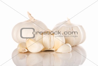 Garlic isolated over white background