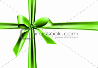 green ribbon on white background