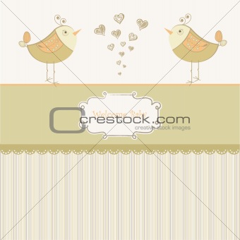 cute love card with bird