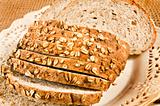 Healthy whole wheat bread in slices