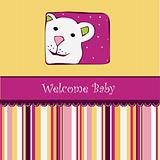 baby announcement card with cute bear