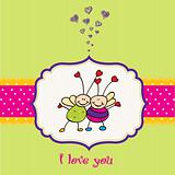 love card with bees