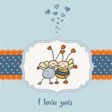 love card with bees