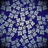 Blue seamless wallpaper pattern, vector
