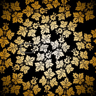 Gold seamless wallpaper pattern, vector