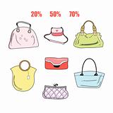 different handbags
