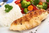 Chicken Breast with Vegetables and Rice
