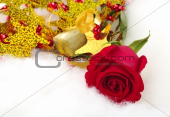 Red Rose and Golden Present