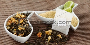 Teabag, Tea, Sugar and Lemon