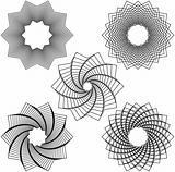 Five black spirals