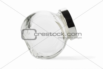 Empty glass jar with lid