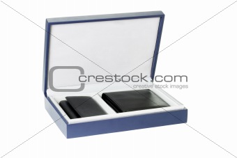 New wallet and key case in gift box 
