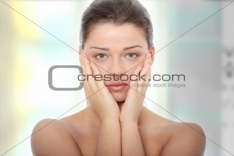 Portrait of the attractive girl without a make-up