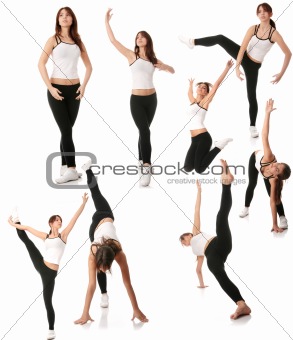 Beautiful young woman doing exercise 
