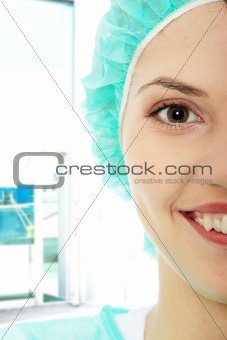 Portrait of female surgeon or nurse