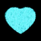 Blue neon Valentine twirl heart. EPS 8