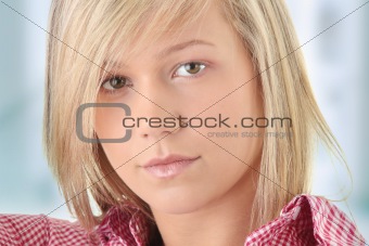 Teen blond student portrait