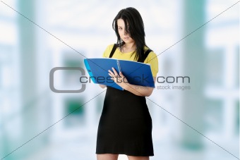 Young corpulency student  woman