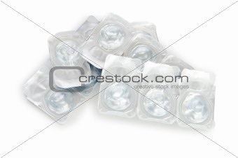 Contact lenses isolated on the white background