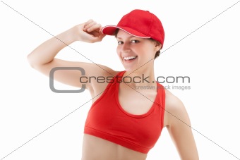 beautiful girl in baseball cap