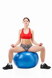 woman exercising on an exercise ball