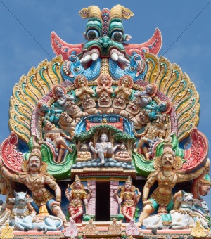 Detail of Meenakshi temple in Maduray - India