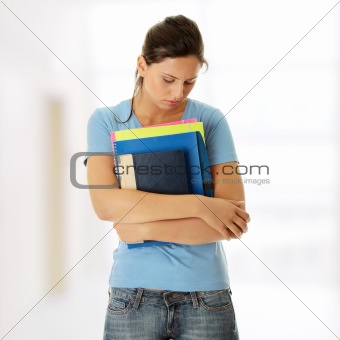Student woman with depression