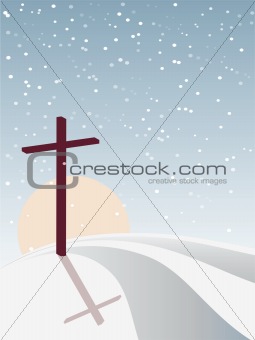 Snowy cross