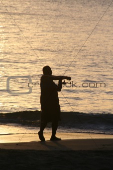 Fishing from the beach