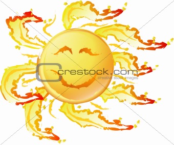 Crazy Sun Brushstroke Illustration