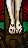 Jesus' feet on the cross