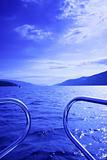 Blue waterscape from boat