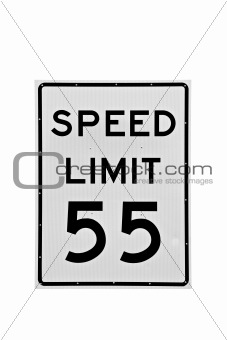 55 speed limit sign isolated