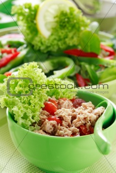 Healthy food, salad with tunny