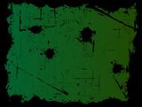 Black Grunged Border with Green Background