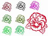 Grunge Stamps - Flowers 1