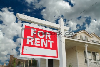 For Rent Sign & House